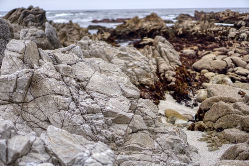 Weathered rock on beach