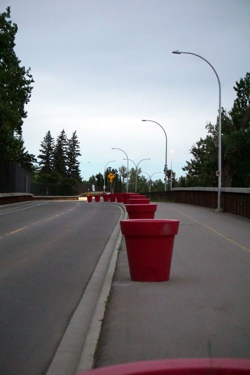 Pots along curb